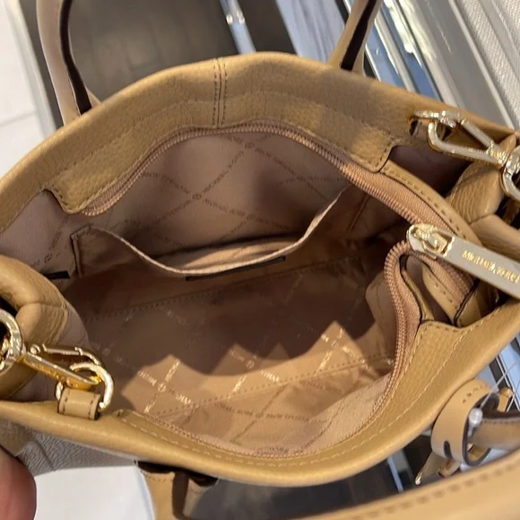 Michael Kors Mirella Small Pebbled Leather Shopper Top Zip Crossbody XBODY Tote